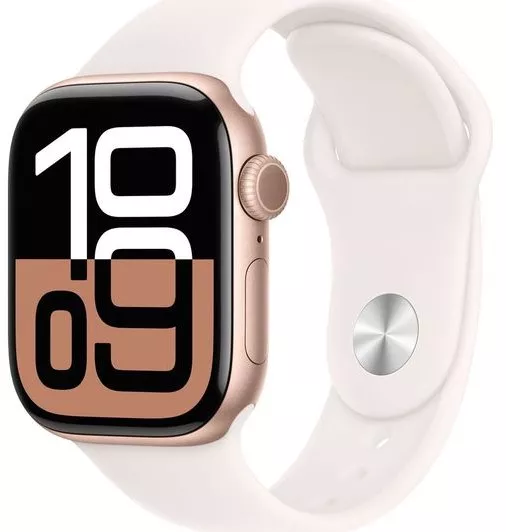 Apple Watch Series 10 GPS 42mm Rose Gold Aluminium Case with Light Blush Sport Band - S/M